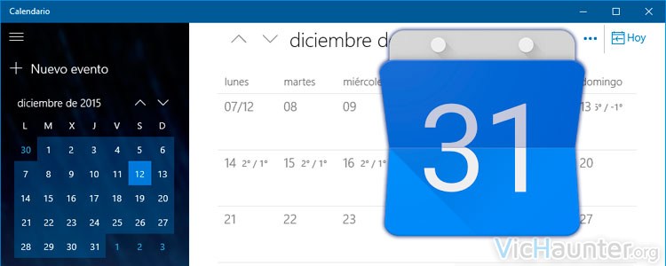 Como usar google calendar en Windows calendar