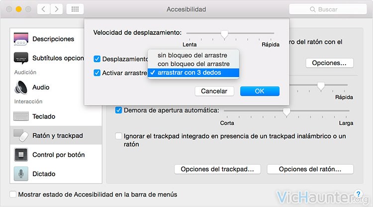 Cómo habilitar el arrastre con 3 dedos en El Capitan