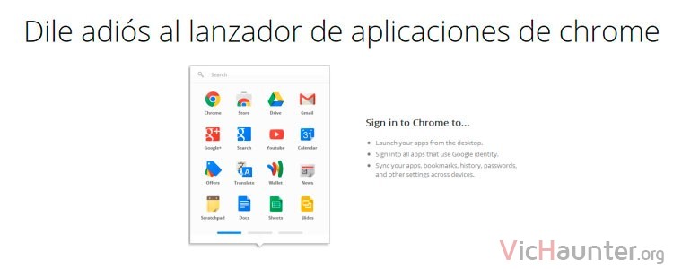 Google chrome elimina el app launcher