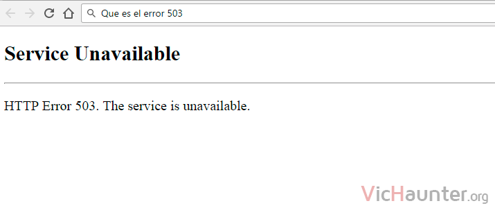 Error 503 Service Unavailable