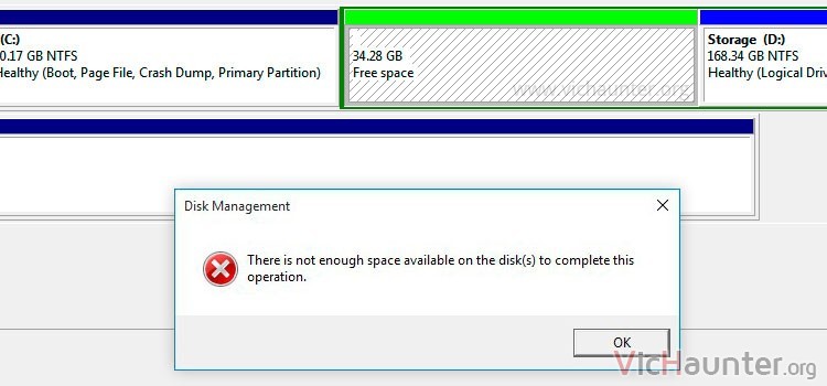 Como solucionar no hay espacio en disco windows 10 al particionar