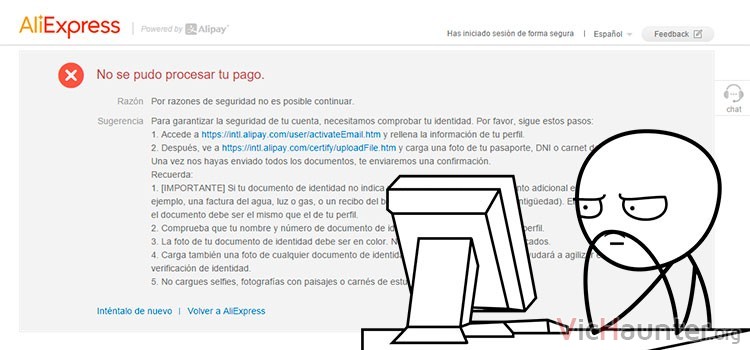 Cómo solucionar que AliExpress me pida información personal