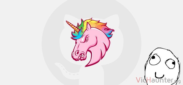 Cómo solucionar el unicornio rosa de github