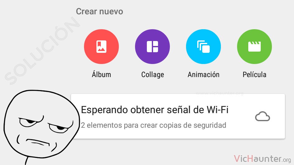 Cómo solucionar esperando wifi google photos