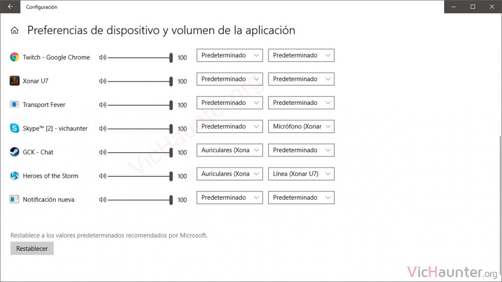 Cómo poner salidas de audio por programas en windows 10