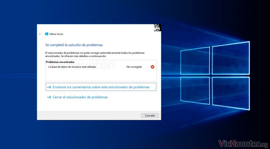 Cómo arreglar la base de datos de mosaico dañada windows 10