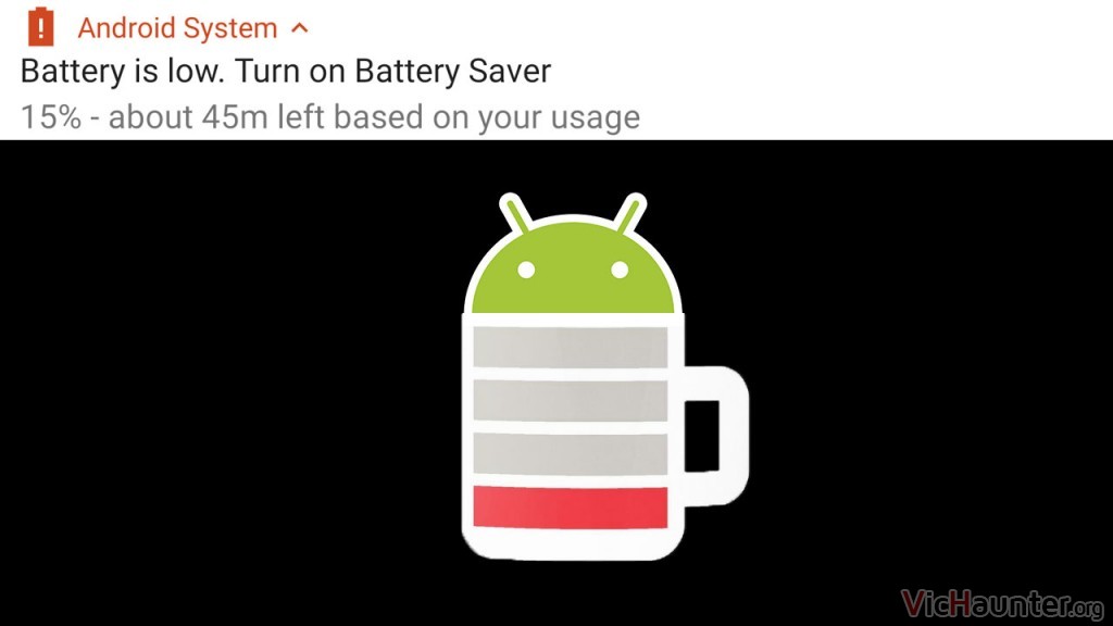 Cómo quitar la notificación de batería baja en Android Pie