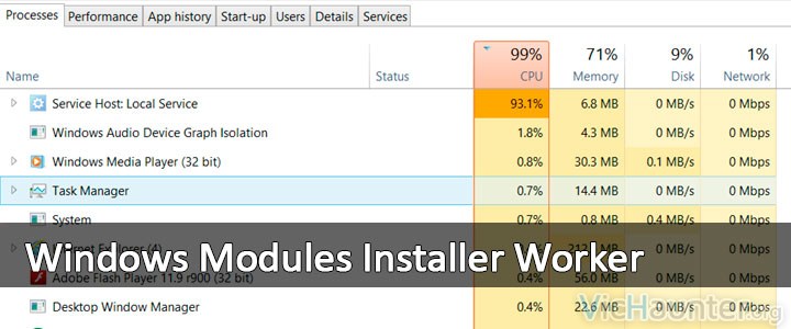 Cpu al 100% por windows modules installer worker