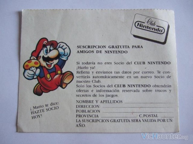 Alta club nintendo carnet 1999
