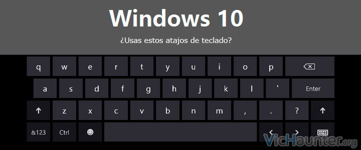 Atajos de teclado para el escritorio virtual de windows 10