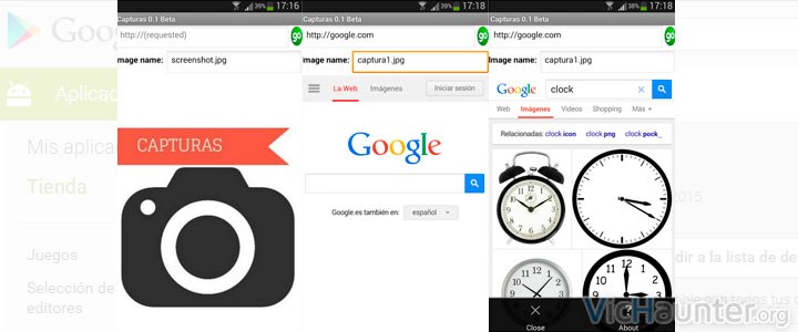 Aplicación para hacer capturas web en android