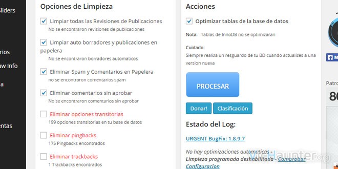 Como optimizar la base de datos de wordpress